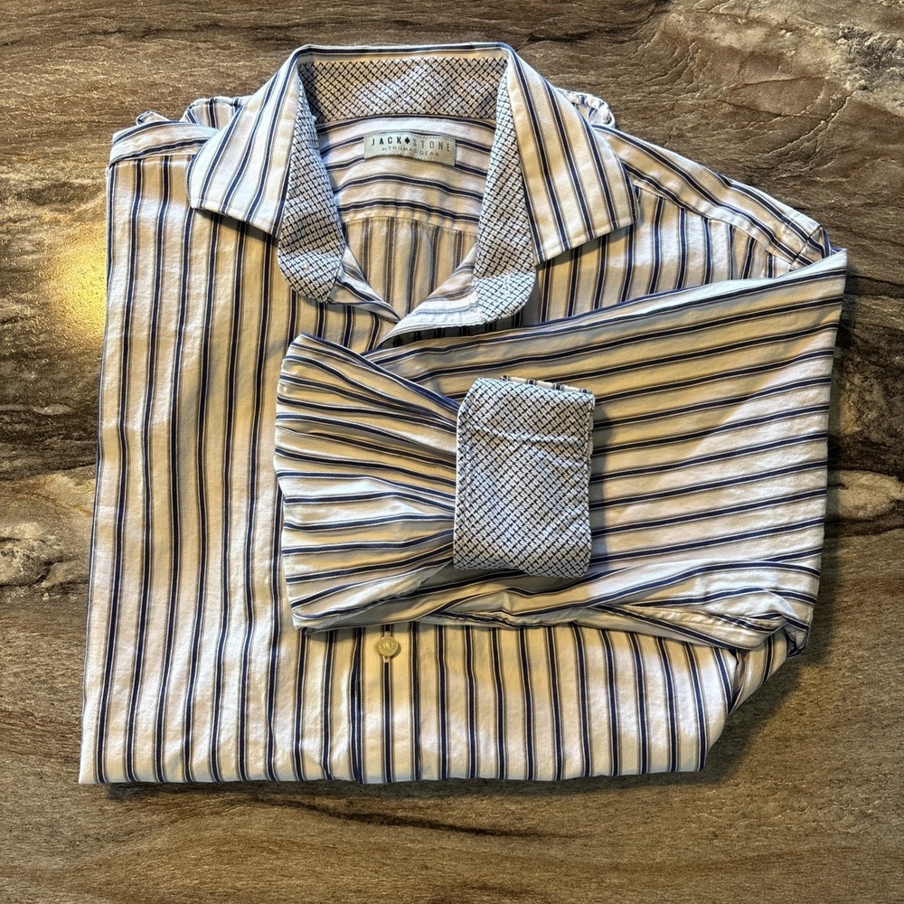 Jack Stone by Thomas Dean Men's Long Sleeve Flip Cuff Size L